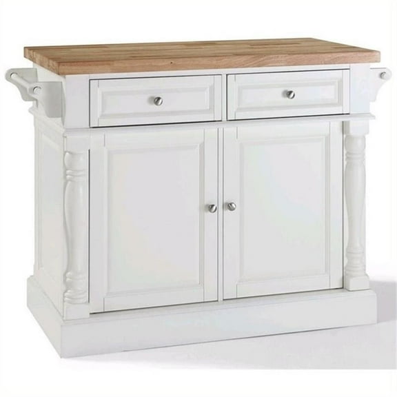 Pemberly Row 4-Shelf Wood Kitchen Island Butcher Block in White