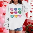 thumbnail image 5 of Girls Graphic Hoodie | White Oversized Pullover with Colorful Hearts Print | Lightweight Casual Sweatshirt for Kids & Youth 4-14 Years,Size 3 T, 5 of 8