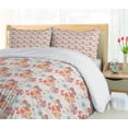 thumbnail image 5 of Ambesonne Floral Duvet Cover Set, Retro Warm Colored Fall, 2-Calking, Coral Yellow Grey, 5 of 7