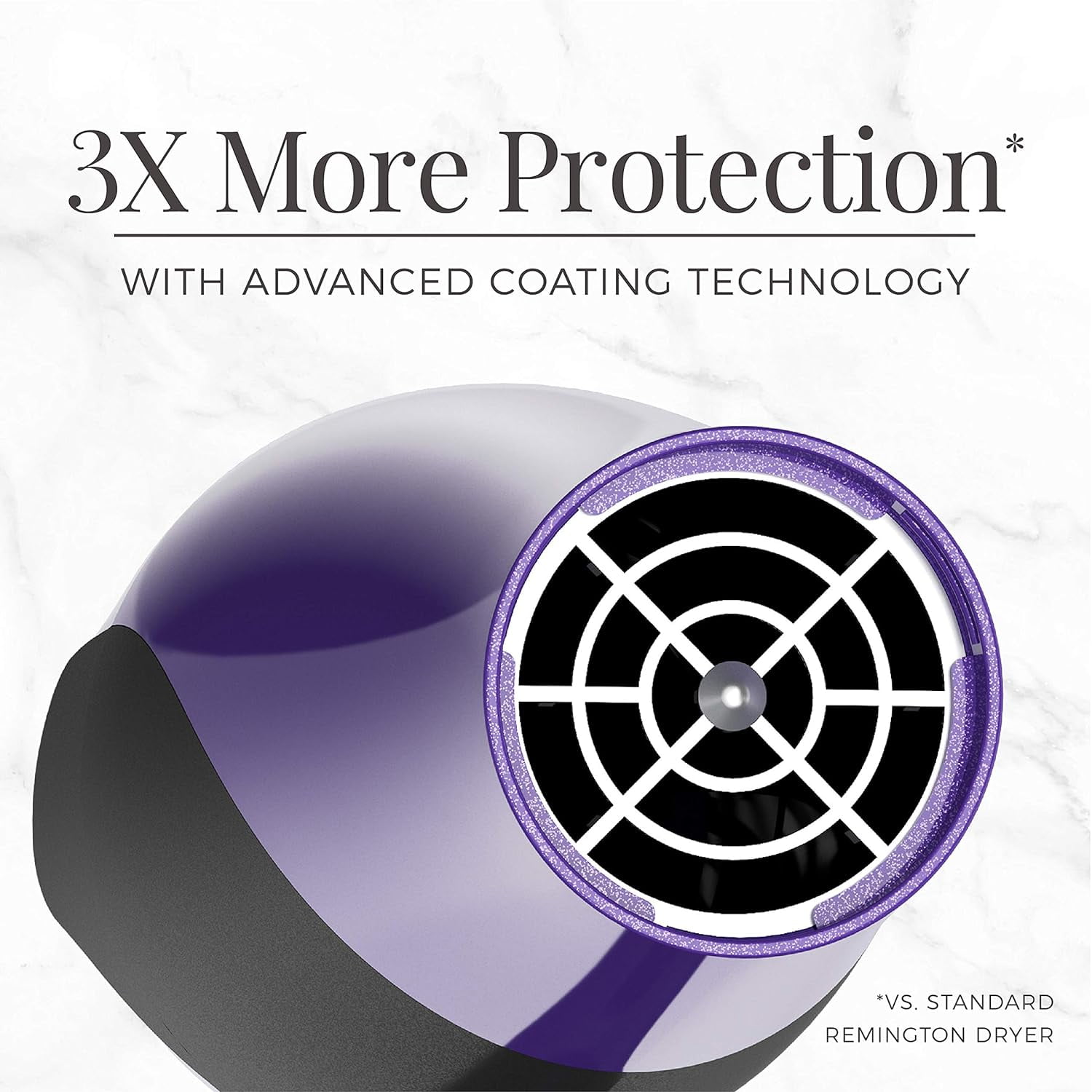 Remington Damage Protection Hair Dryer with Ceramic + Ionic + Tourmaline Technology, Purple, 3 Piece Set