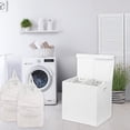 thumbnail image 4 of Cesto para ropa sucia Simple Houseware doble con tapa, color blanco, 4 of 5