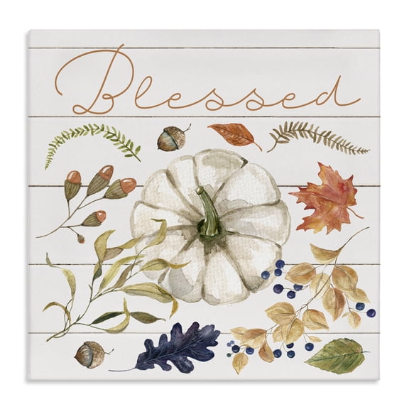 Stupell Industries Cottage Blessed Fall Botanicals Canvas Art, 17 x 17, by Livi Finn