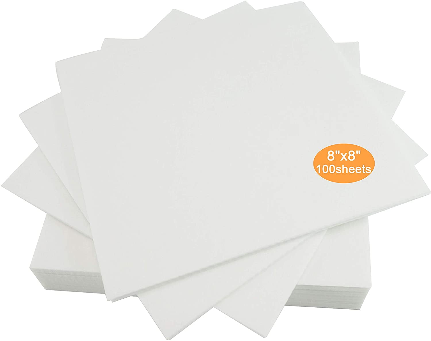New brothread 2.5oz Cut Away Machine Embroidery Stabilizer Backing 8'x8' 100 Precut Sheets