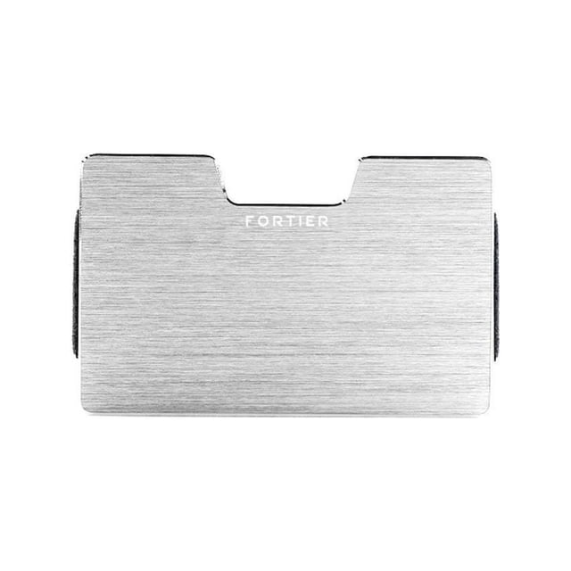 Fortier Tarjetero Minimalista Premium Protección Rfid Clásico Plata