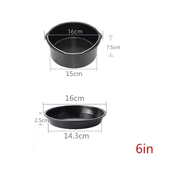 2Pcs Air Fryer Basket Accessories Set Cake Baking Tray Non-stick Pizza Pan