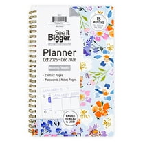 See it Bigger Monthly Weekly Planner Medium (5.5″X 8.75″) 15-Month, Oct 2025-Dec 2026