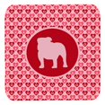 thumbnail image 1 of Bulldog Valentine Hearts Foam Coasters - Set 4, 3.5 x 3.5 In., 1 of 1