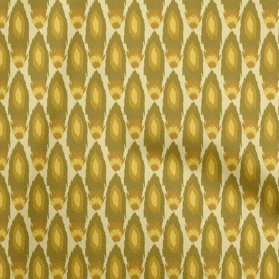 oneOone Viscose Jersey Dark Mustard Fabric Ikat Quilting Supplies Print Sewing Fabric By The Yard 60 Inch Wide
