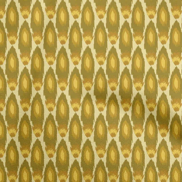 oneOone Tissu Polyester Spandex Moutarde Foncé Tissu Robe Ikat Tissu Imprimé Tissu au Mètre 56 Pouces de Large