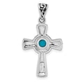 thumbnail image 5 of Auriga Fine Jewelry 925 Sterling Silver Antiqued Recon Turquoise Cross Pendant for Women, 5 of 6