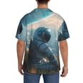 thumbnail image 3 of Pofeuu Astronaut Contemplating Planet Print Mens Casual Short Sleeve Shirts Beach Summer Spread Collar Pocket Tops Men's Casual Short-sleeved Shirt-Large, 3 of 5