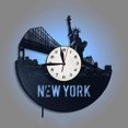 thumbnail image 4 of Reloj de pared con grabación de vinilo musical, reloj de pared con luz LED de la ciudad de Nueva York, reloj de vinilo, decoración de pared para sala de estar, regalos únicos para, 4 of 5