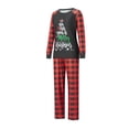 thumbnail image 3 of Matching Family Pajamas Sets Christmas Matching Holiday Pjs Letter Print Top and Plaid Pants Sleepwear, 3 of 10