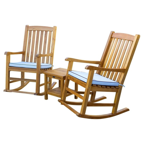 Chic Teak Santiago Teak 3 Piece Patio Conversation Set Walmart Com Walmart Com