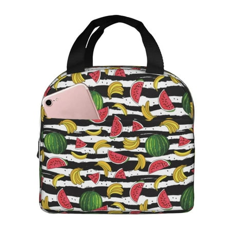 Insulated Lunch Bag for Women Men - Cute Banana Watermelon Leakproof Cooler Lunch Box for Women Men  Lunch Tote Bags for Work School Picnic Travel