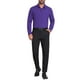 thumbnail image 2 of CAMISA DE NEGOCIO DE MANGA LARGA Y AJUSTE ELÁSTICO PARA HOMBRES, COLOR SÓLIDO, LILA, 2 of 5