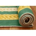 thumbnail image 5 of Casavani Handmade Green Cotton Dhurrie Bedroom and Dining Room Rug Outdoor Rug 12x15 feet, 5 of 6