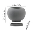 thumbnail image 3 of DefiDgd Ceramic Striped Round Planter With Drainage Tray,Minimalist Style Flower Pot for Succulent Plants Bouquet Floral Desktop Home Office Balcony Indoor Outdoor Garden Decor(Dark Gray), 3 of 6