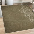 thumbnail image 1 of Ornamental Decorative Rug, Floral Swirls Ivy Image Ombre Details Grunge Backdrop Flower Illustration, Quality Carpet for Bedroom Dorm and Living Room, 6 Sizes, Sepia White, by Ambesonne, 1 of 4