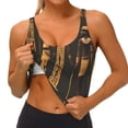 thumbnail image 3 of Fotbe Ancient Egyptian Hieroglyph Sujetador Deportivo Largo sin Aros para Mujer con Almohadillas y Soporte Medio, Transpirable y Absorbente, Camiseta Tipo Chaleco o Tank Top-Small, 3 of 8