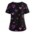 thumbnail image 4 of Valentine's Day Scrub Tops for Women V Neck Cute Heart Printed Scrub Tops Valentine's Day Scrub Tops Split Hem Working Uniforms with Pockets, 4 of 4