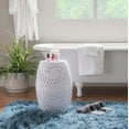 thumbnail image 3 of Powell Shanice Round Lace Cut Metal Indoor Accent Side Table, 19" Tall, White, 3 of 6
