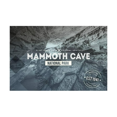 Mammoth Cave, Kentucky - Rubber Stamp Print Wall Art By Lantern