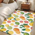 thumbnail image 4 of Summer Lemon Orange Area Rugs 2.7'x5', Washable Small Throw Rugs for Kitchen Bedroom, Farmhouse Tropical Fruit Watercolor Indoor Outdoor Rug Non-Slip Low Pile Carpet Runner Reversible Floor Mats, 4 of 8