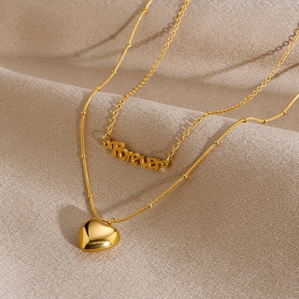 SIPENGEL 316 Acero inoxidable Color oro gargantilla collar para mujer pareja romántica amor corazón colgante collar boda joyería Tan Jianjun unisex