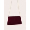 thumbnail image 3 of REMANLAN Women's Pleated Satin Evening Clutch Purse with Detachable Chain Strap, Burgundy, 3 of 7
