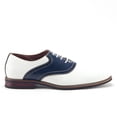 thumbnail image 2 of Ferro Aldo Men's 19268A Two Tone Saddle Dress Oxfords Shoes, White/Navy, 7, 2 of 4
