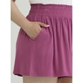 thumbnail image 4 of Terra & Sky Women’s Plus Smocked Knit Shorts, 5" Inseam, 2-Pack, Sizes 0X-5X, 4 of 7