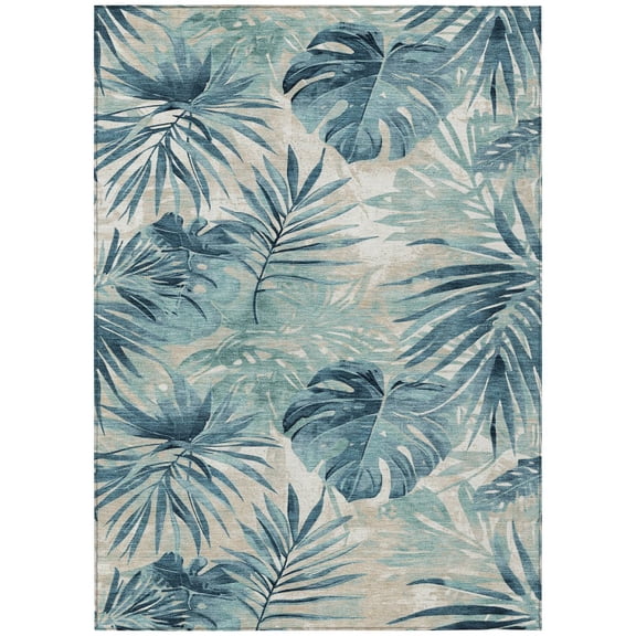 Dalyn Rugs Machine Washable Indoor/Outdoor Chantille Teal 2'6" x 3'10" Rug