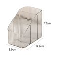 thumbnail image 4 of Desktop Plastic Makeup Organizer Divided Storage Makeup Container for Cotton Pads Sponge Beauty Cotton Swab  Amber Gold Three Grids, 4 of 7