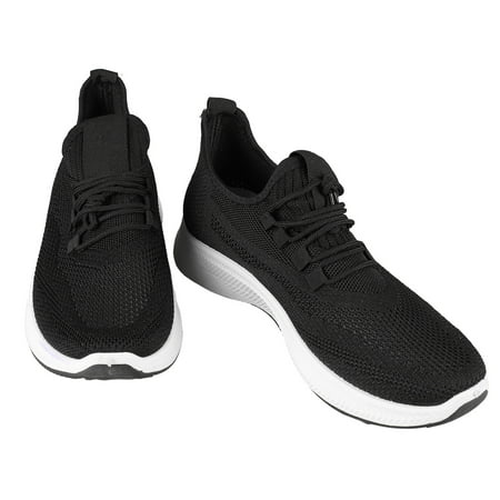 

Men s Breathable Mesh Sneakers Simple Casual Fashion Lace-Up Athletic Shoes for Running and Hiking Black Size 41