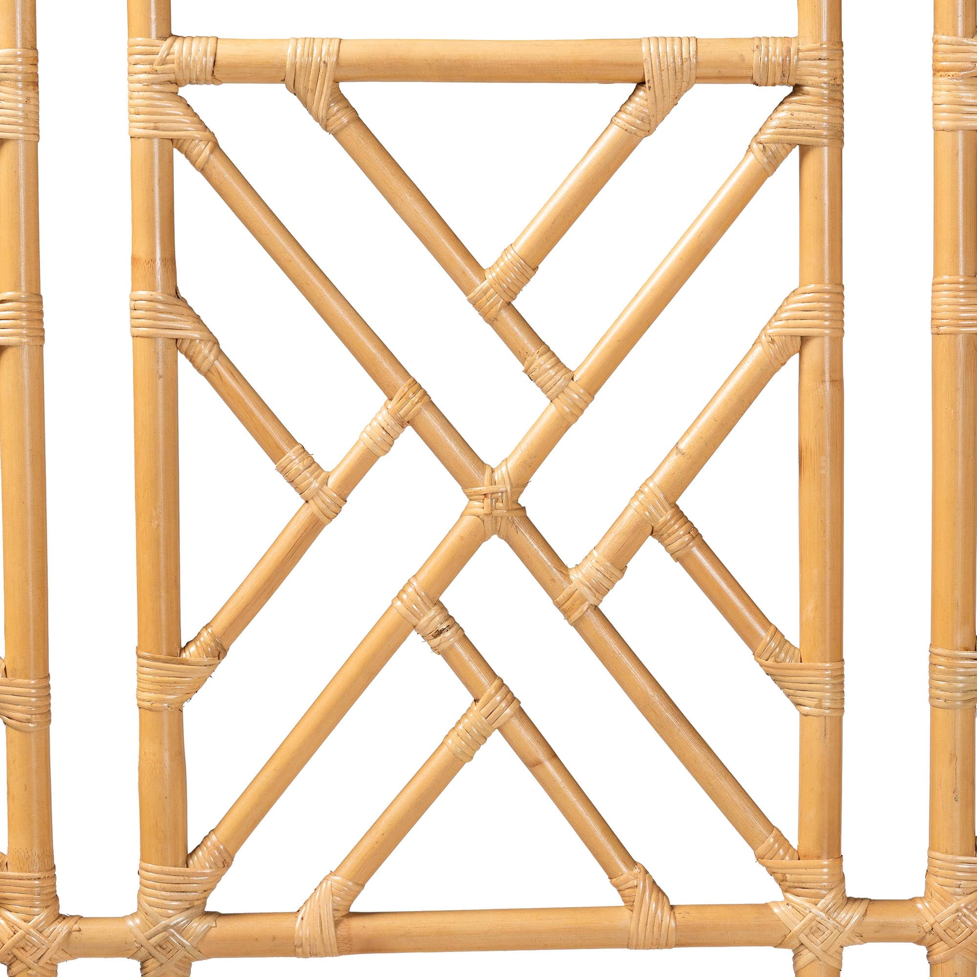 bali & pari Karavo Boho Standalone Headboard, King, Natural Rattan