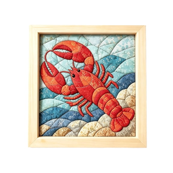 2026 New No-Sew Kinusaiga Fabric Art Kit, DIY No-Sew Kinusaiga Fabric Art Kit, Relaxing Handmade Art Project for Adults, Lobster
