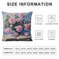 thumbnail image 5 of JRXY Vintage Rose Throw Pillow Covers Floral Classic Book vase Retro Country Traditional Women Pink Blue Washable Soft Living Room Bedroom Dorm Cushion Outdoor Pillowcases White, 5 of 5