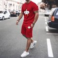 thumbnail image 2 of toraway Ensemble de Mode pour Hommes 2 Pcs Tenues d'Été Décontractées Manches Courtes Col Rond T-Shirt Manches Courtes Musclé TTG, 2 of 4