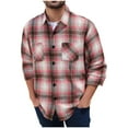 thumbnail image 2 of Xcmzpl Men's Flannel Plaid Shirts Big and Tall Wool Blend Tshirts Long Sleeve Casual Button Down Shirt with Pockets, 2 of 4