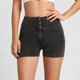 thumbnail image 3 of MKLEKYY Pantalones deportivos para mujer, pantalones cortos deportivos de cintura alta de color melocotón liso, pantalones de yoga elásticos ajustados para una apariencia estilizada, 3 of 4