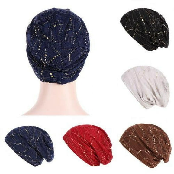 SPRING PARK 2pcs Fashion Women Lace Glitter Beanies Thin Bonnet Cap Autumn Casual Beanies Hat