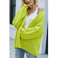 thumbnail image 4 of BeautyIn Autumn and Winter New Solid Color Long Top with Long Sleeve Striped Knit Cardigan, 4 of 4