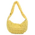 thumbnail image 1 of Bolso Hobo acolchado para mujer bolso suave y ligero para axila bolso para citas diarias de color sólido, 1 of 9