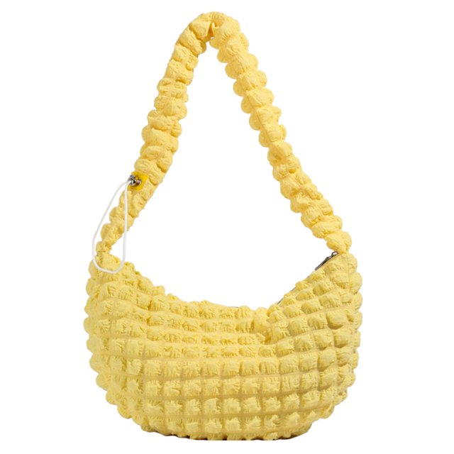 Bolso Hobo acolchado para mujer bolso suave y ligero para axila bolso para citas diarias de color sólido