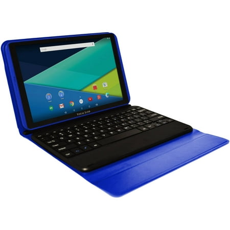 Visual Land 10.1" IPS Intel Quad Core 2-in-1 Tablet 16GB includes Docking Keyboard Case - Blue