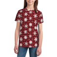 thumbnail image 3 of Wukai Snowflakes On A Buffalo Plaid Christmas Youth Unisex Short Sleeve T-Shirt for Boys, Girls, Teens, and Kids-Medium, 3 of 7
