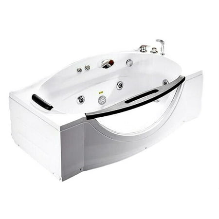 68 Inch White View Window Bathtub Whirlpool Jetted SPA Tub Massage Air Jets, Shower Wand, In-line Heater, Faucet, Blutooth Audio, Ozonator, LCD Controls, Model