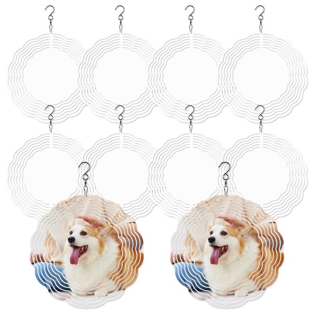 10 pulgadas sublimación viento Spinner espacios en blanco redondos Bulksublimation espacios en blanco productos de acero inoxidable metal al aire libre decoración de jardín para transferencia de calor