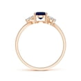 thumbnail image 2 of ANGARA Natural Bypass Blue Sapphire and Diamond Three Stone Ring in 14K Rose Gold for Women (Size-7x5mm) | September Birthstone, Anniversary, Jewelry Gift for Women | Natural Blue Sapphire Ring, 2 of 8